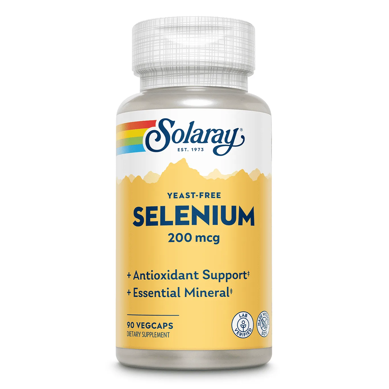 Solaray Yeast Free Selenium 200mcg | Selenium Capsules for Healthy Thyroid Function and Immune Support | High Absorption Supplement | Vegan | 90 Servings | 90 VegCaps