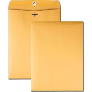 Quality Park Extra Heavy-duty Kraft Clasp Envelopes | 9W x 12 L- 32 lb | Gummed