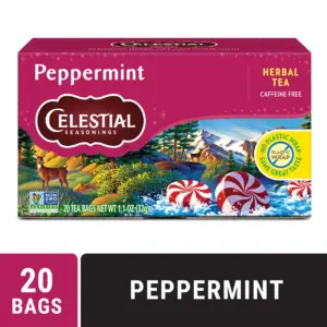 Celestial Seasonings Peppermint Caffeine-Free Herbal Tea Bags (20 Count) (Premium Edition)