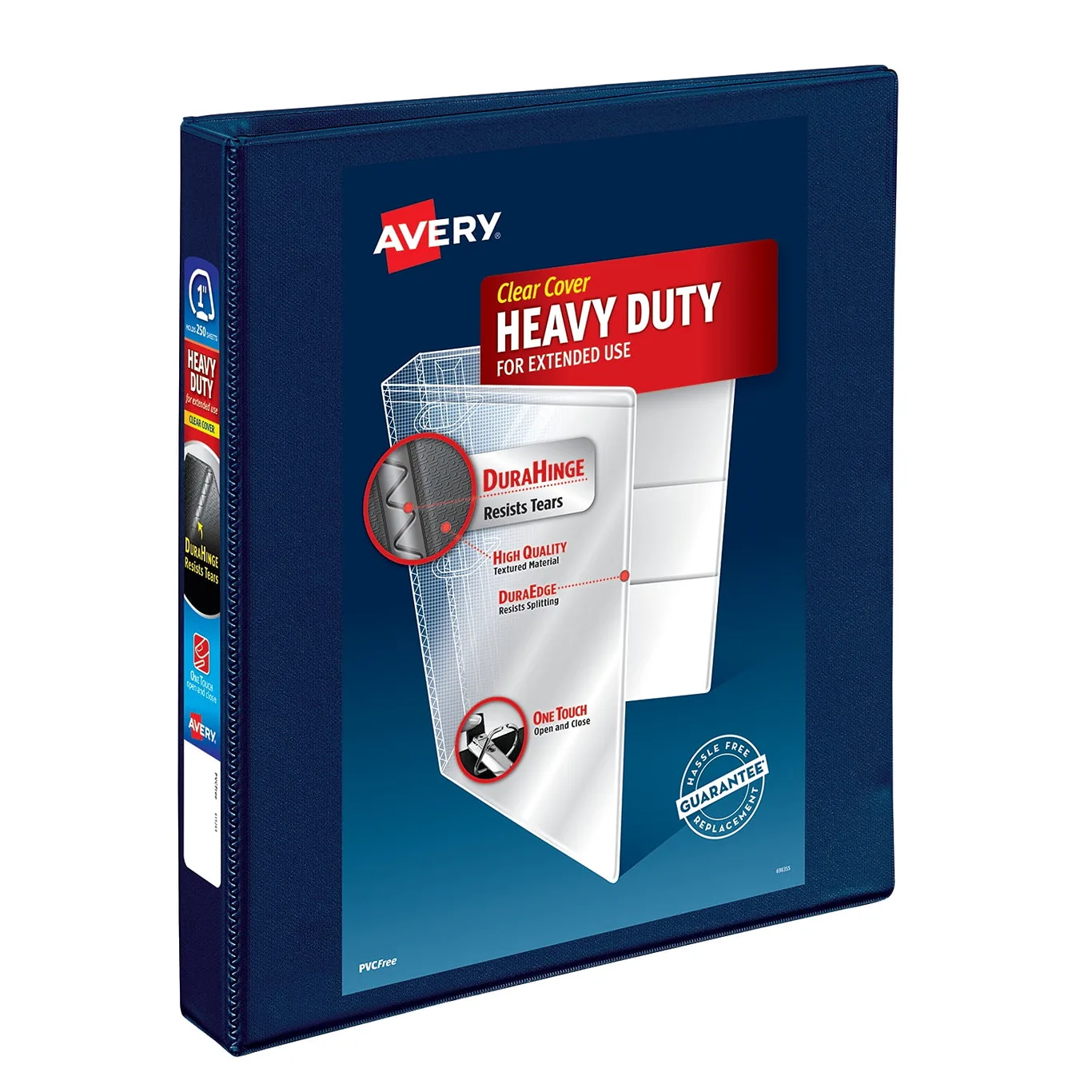 Avery Heavy-Duty View 3 Ring Binder | 2 EZD Rings | Navy Blue