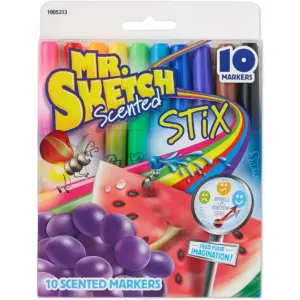 Mr. Sketch Scented Stix Markers | Fine Tip | Assorted Colors | 10-Count