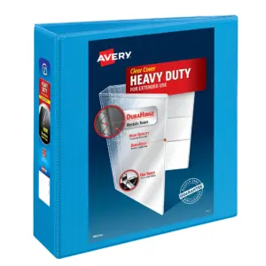 Avery Heavy-Duty View Binder | 3 One Touch Slant Rings | 1 Light Blue | Single