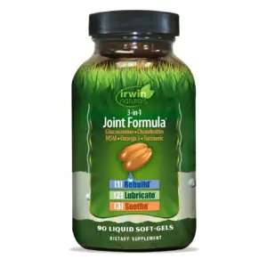 Irwin Naturals 3-Inch-1 Joint Formula | Powerful Joint Support Supplement with Glucosamine | Chondroitin | Turmeric and Boswellia | 90 Liquid Softgels