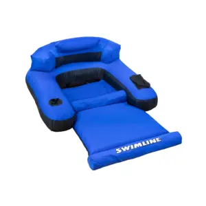 SWIMLIME ORIGINAL Fabric Covered Ultimate Floating Lounge Chair With Cup Holder Back Leg & Arm Rests & Storage Compartment For Kids & Adults