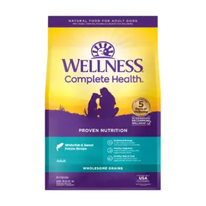 Wellness Complete Health Natural Dry Dog Food | Whitefish and Sweet Potato | 15-Pound Bag | 15 lbs