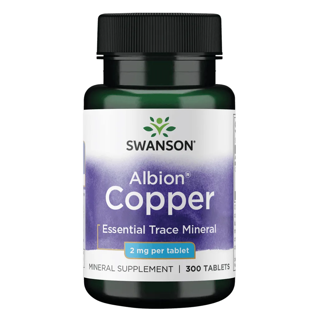 Swanson Copper Antioxidant Immune System Red Blood Cell Support Mineral Supplement (copper chelate) 2 mg 300 Tabs | 1 Pack