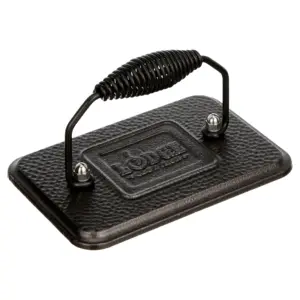 Lodge Cast Iron 6.75 Inch. x 4.5 Inch. Grill Press | Black