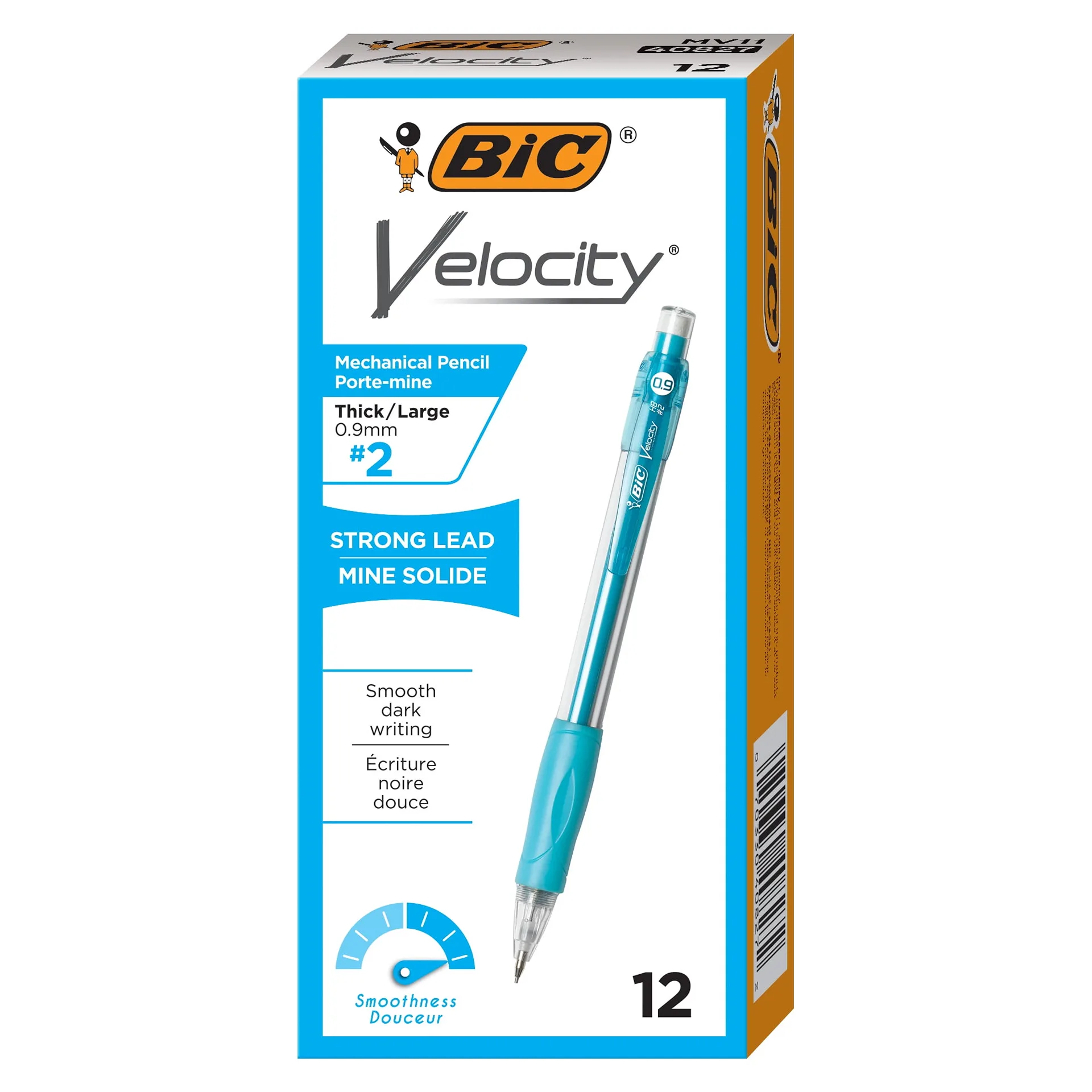 BIC Velocity Original Mechanical Pencil | Thick Point (0.9mm) | 12-Count