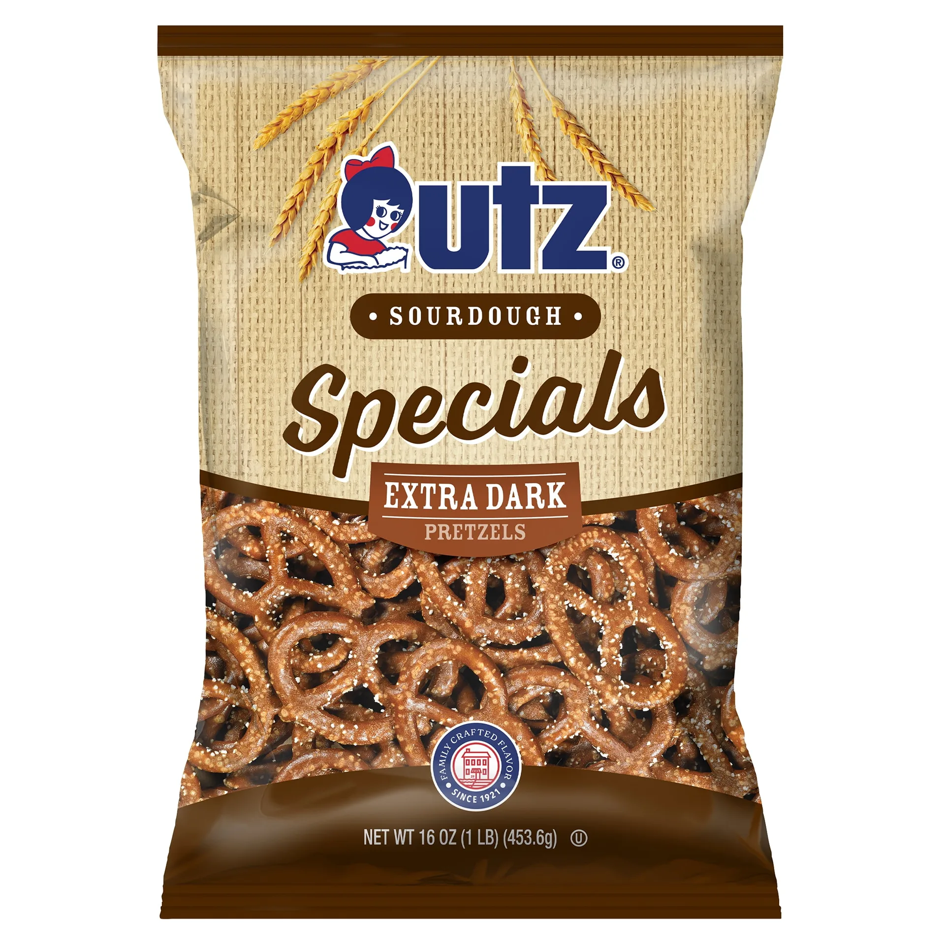 Utz Sourdough Special Extra Dark Pretzels | 16 Ounce Bag | Single