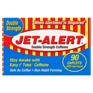 Jet-Alert Double Strength Caffeine 200 mg Caplets | 90 Ct | 1