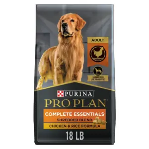 Purina Pro Plan Complete Essentials Shredded Blend Chicken & Rice Dry Dog Food Formula with Probiotics for Dogs | 47 lb Bag | 47 lbs