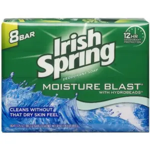 Irish Spring Moisture Blast Bar Soap | 3.75oz 8 Count (Pack of 4)
