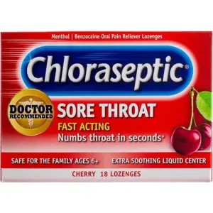 Chloraseptic Sore Throat Lozenges | Cherry Flavor | 18 Count