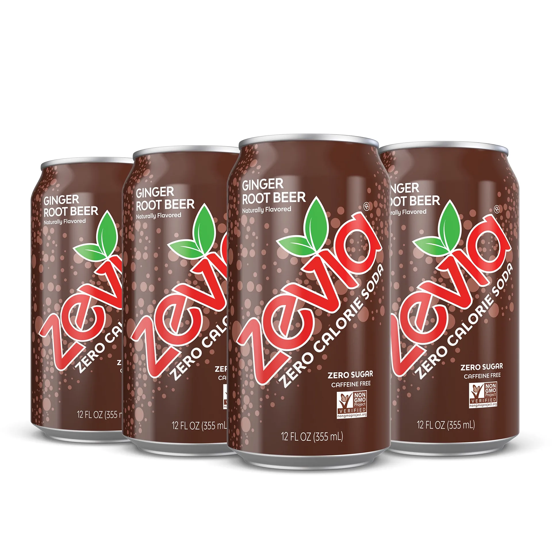 Zevia Ginger Root Beer Zero Calorie Soda 12 Ounce Cans | Pack of 24