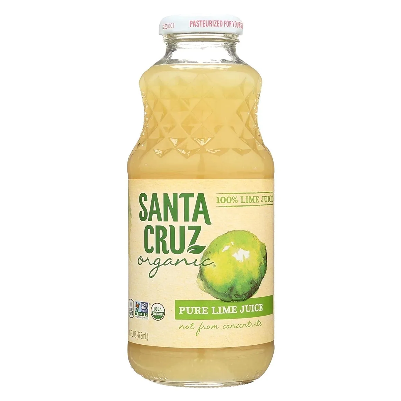 Santa Cruz Organic Pure Lime Juice -- 16 fl Ounce Pack of 4