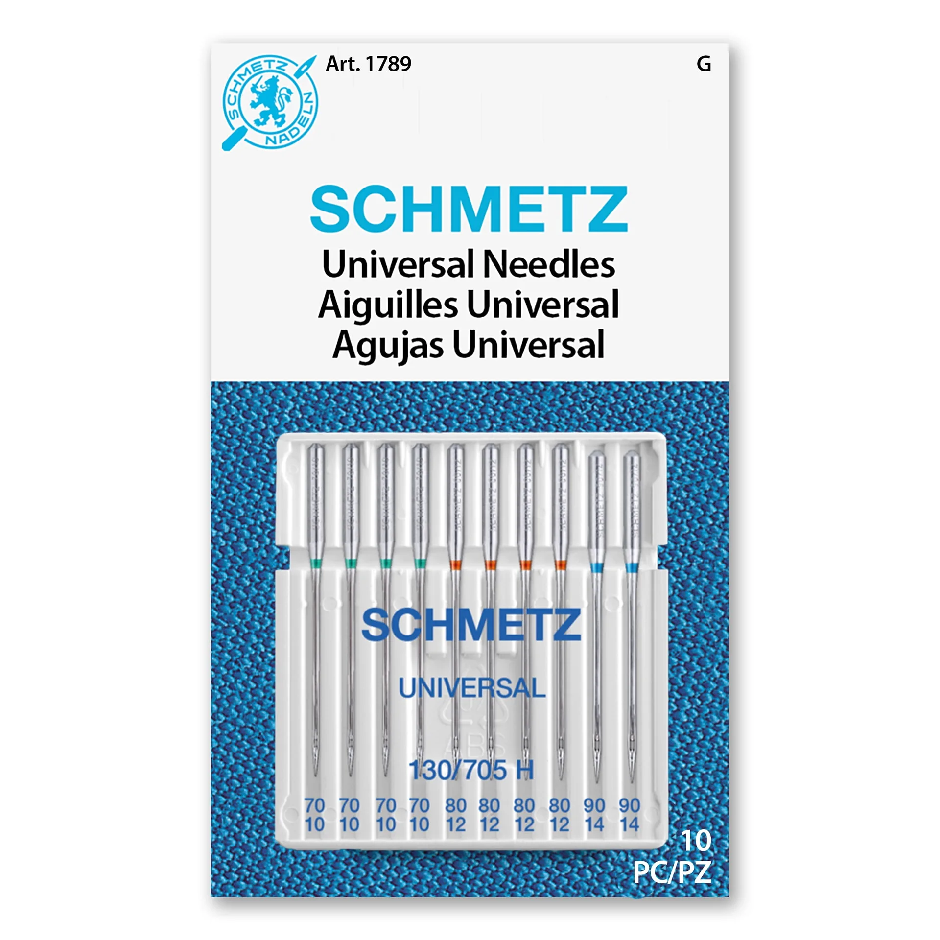 Schmetz Universal Assorted Sewing Machine Needles | Size 7/10 | 80/12 | 90/14 | 10 Count