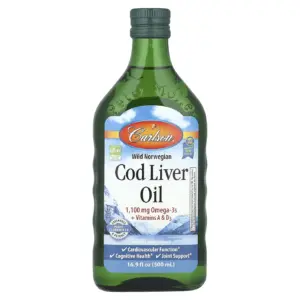 Carlson Wild Norwegian Cod Liver Oil | 16.9 fl Ounce (500 Milliliters) | 16.9 fl Ounce LIQ