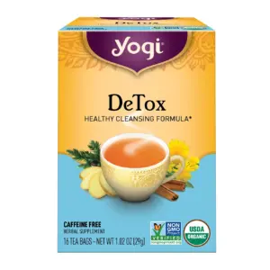 Yogi Tea DeTox | Caffeine-Free Organic Herbal Tea Bags | 16 Count