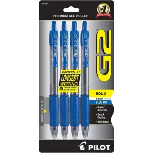 Pilot | G2 Premium Gel Roller Pens | Bold Point 1 Millimeters | Pack of 4 | Blue