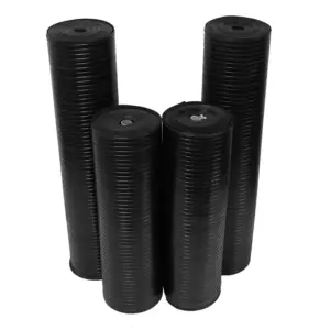 Rubber-Cal Wide-Rib Corrugated Rubber Floor Mat | 1/8 Inch x 4 ft x 15 ft | Black Rubber Roll | 4' x 15'