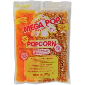Mega Pop Popcorn Butter 8 Ounce Bag 36 Bags/Carton GOM2836 | 1