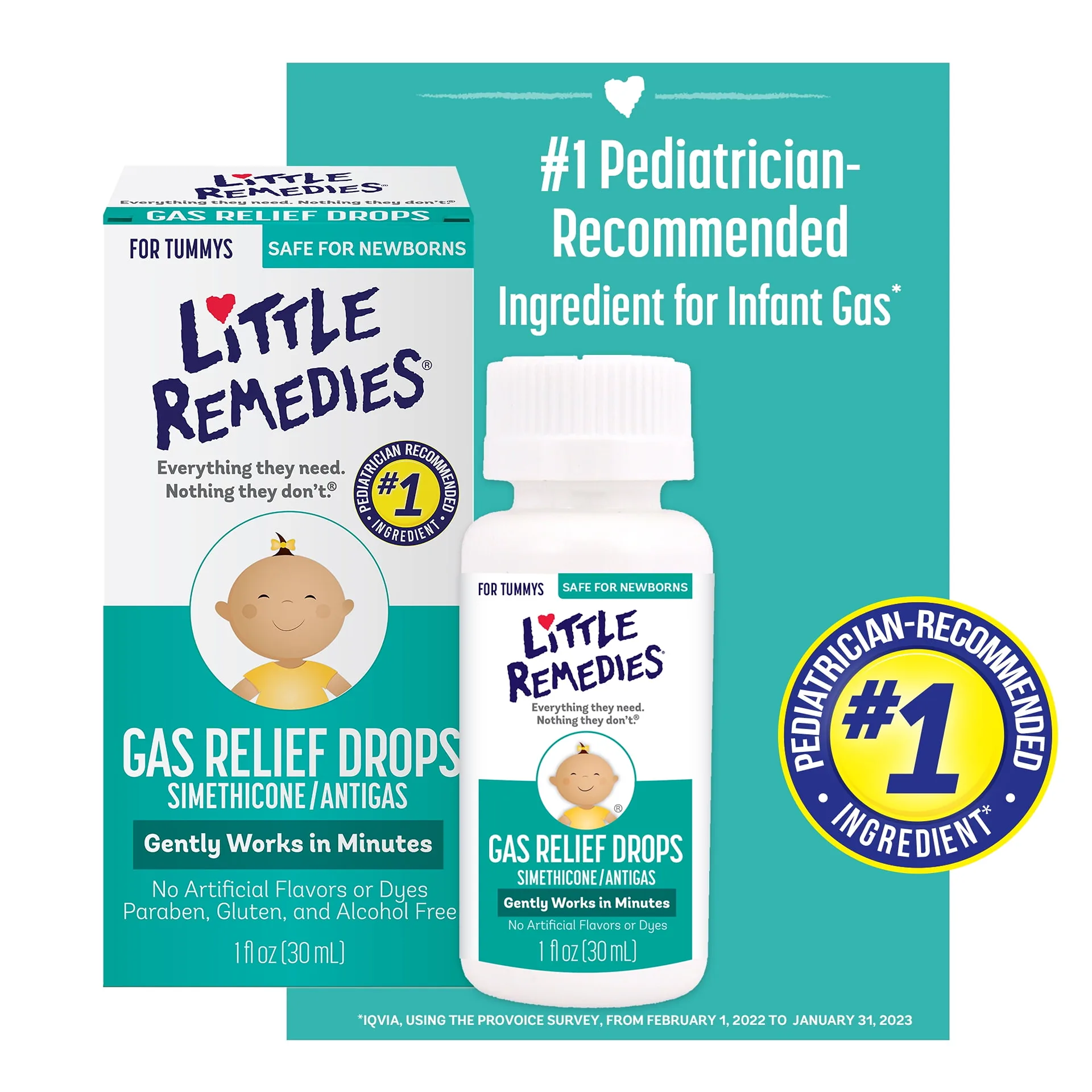 Little Remedies Gas Relief Drops | Natural Berry Flavor | Safe for Newborns | Children's Health 1 fl Ounce