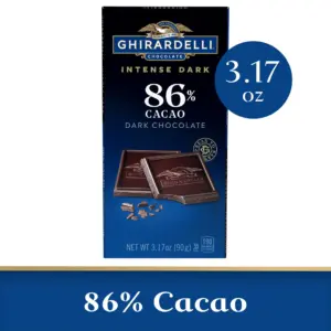 GHIRARDELLI Intense Dark Chocolate Bar | 86% Cacao | 3.17 Ounce Bar
