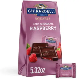 GHIRARDELLI Dark Chocolate Candy SQUARES with Raspberry Filling | 5.32 Ounce Bag