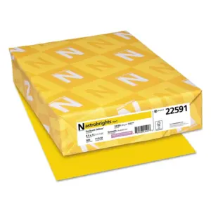 Wausau Paper 22531 Astrobrights Color Paper | 8.5” x 11” | 24 lb / 89 gsm | Solar Yellow | 500 Sheets | Single