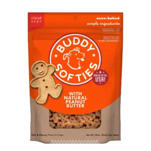 Buddy Biscuits Softies Soft and Chewy Dog Treats | Peanut Butter | 6 Ounce. Bag