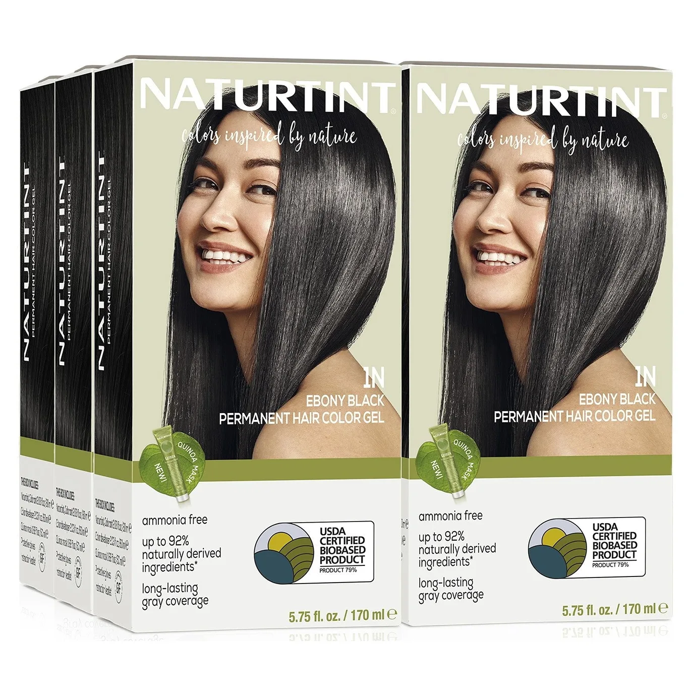 Naturtint 1N Ebony Black Permanent Hair Color | 1 Pack (Packaging May Vary)