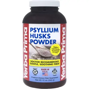 Yerba Prima Psyllium Husks Powder | 12 Ounce | Natural Fiber Supplement | YP