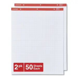 Universal Easel Pads/Flip Charts | 27 x 34 | White | 50 Sheets | 2/Carton -UNV35602