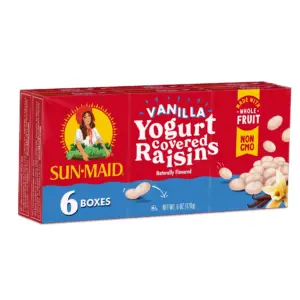 Sun-Maid Vanilla Yogurt Covered Raisins 6-Pack/1oz Cartons | Single