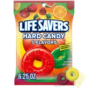 Life Savers 5 Flavors Hard Candy Individually Wrapped Fruit Candies | 6.25 Ounce Bag | Single | 6.25ONZ