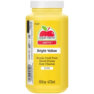 Apple Barrel 21131E Acrylic Craft Paint | Matte Finish | Bright Yellow | 16 fl Ounce | Single