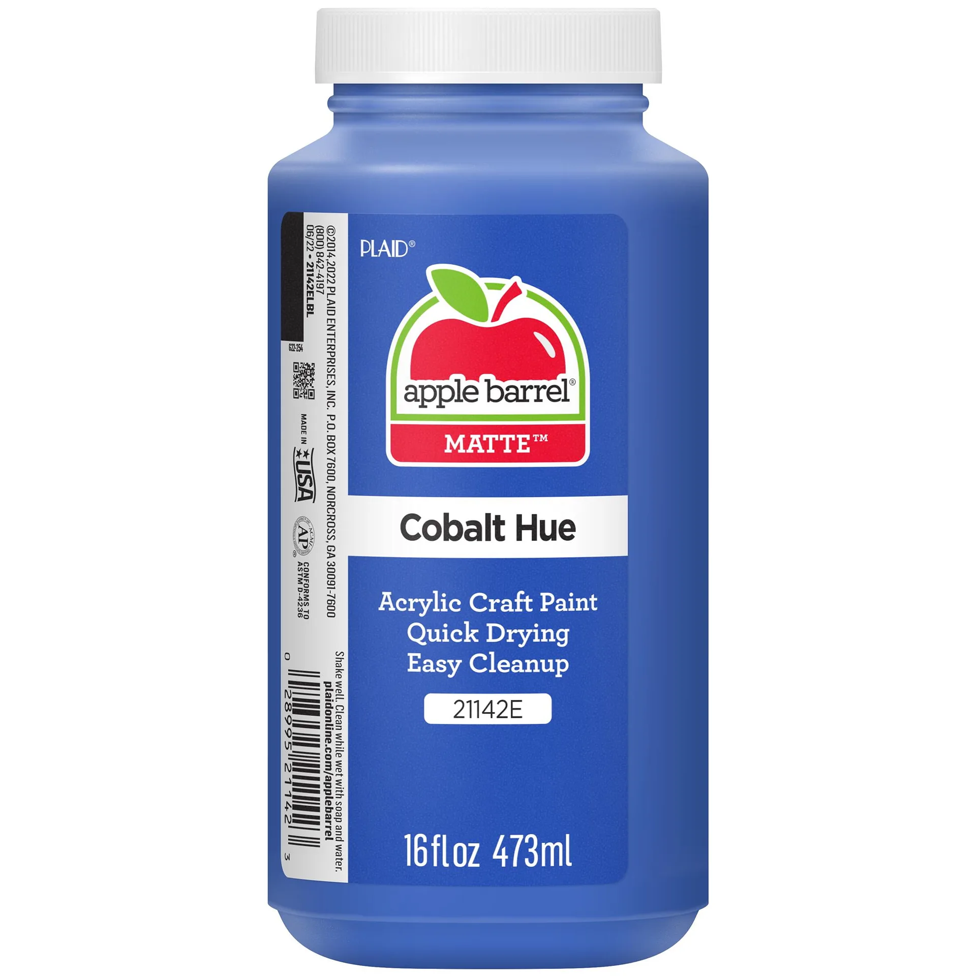 Apple Barrel Acrylic Craft Paint | Matte Finish | Cobalt Hue | 16 fl Ounce | Single