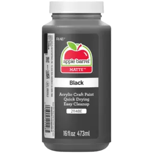 Apple Barrel Acrylic Craft Paint | Matte Finish | Black | 16 fl Ounce | Single