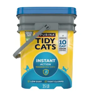 Purina Tidy Cats Instant Action Clumping Cat Litter | Natural | Low Dust | Odor Control | 35 lb. Pail
