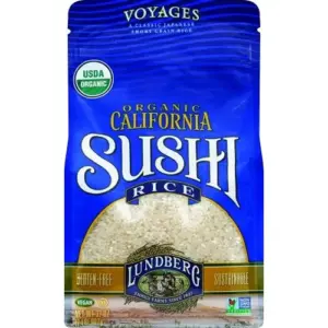 Lundberg Organic California Sushi Rice | Short Grain Rice | White Japanese-Style Sticky Rice for Perfect Sushi Rolls | Rice Bowls | & Mochi | White Rice Grown Inch California | 32 Ounce