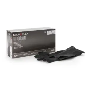 Ansell Microflex MK-296 MidKnight Disposable Nitrile Exam Glove | Black Medium | Case of 1000 | M