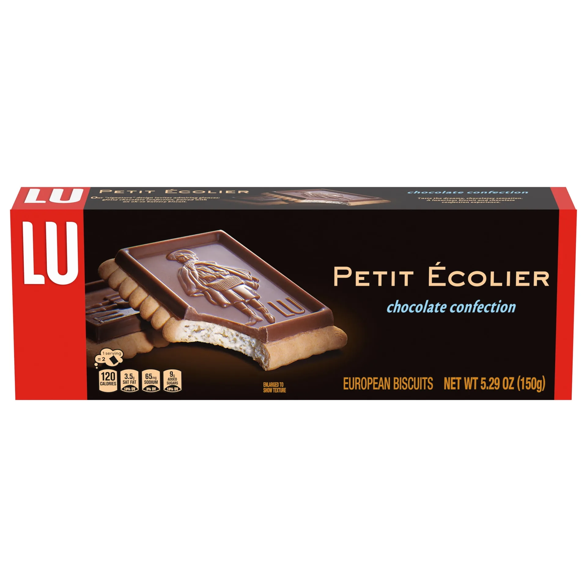 Lu Petit Ecolier European Milk Chocolate Biscuit Cookies | 5.29 Ounce | Single