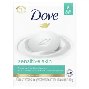 Dove Beauty Bar Women's Bath Soap Sensitive | 3.75 Ounce 8 Bars