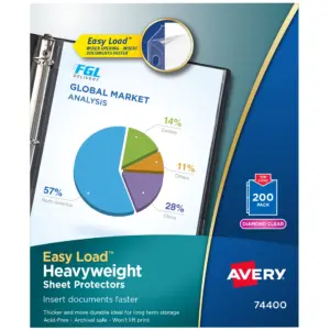 Avery Diamond Clear Heavyweight Sheet Protectors | 200ct (74400) | Single