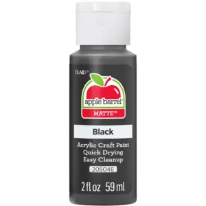 Apple Barrel Matte Finish Acrylic Craft Paint by Plaid | Black | 2 Ounce. | Single