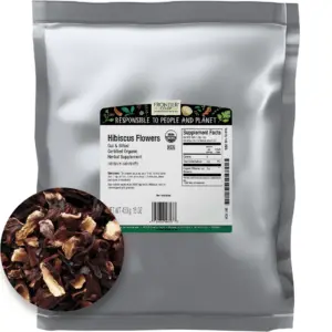 Frontier Co-op Cut and Sifted Certified Organic Hibiscus Flowers | 16 Ounce