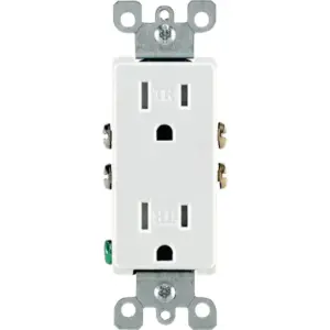 Leviton T5325-00W Decora 15 Amps 125 V Duplex White Outlet 5-15R (Premium Edition)