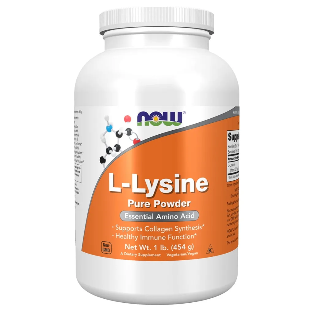 NOW Supplements | L-Lysine (L-Lysine Hydrochloride) Powder | Supports Collagen Synthesis* | Amino Acid | 1-Pound