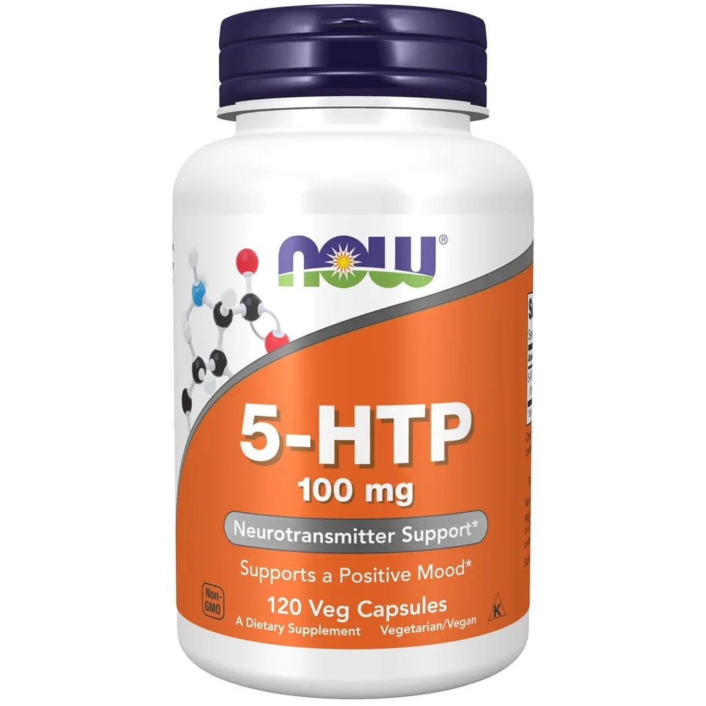 NOW Supplements | 5-HTP (5-hydroxytryptophan) 100 mg | Neurotransmitter Support* | 120 Veg Capsules | 1