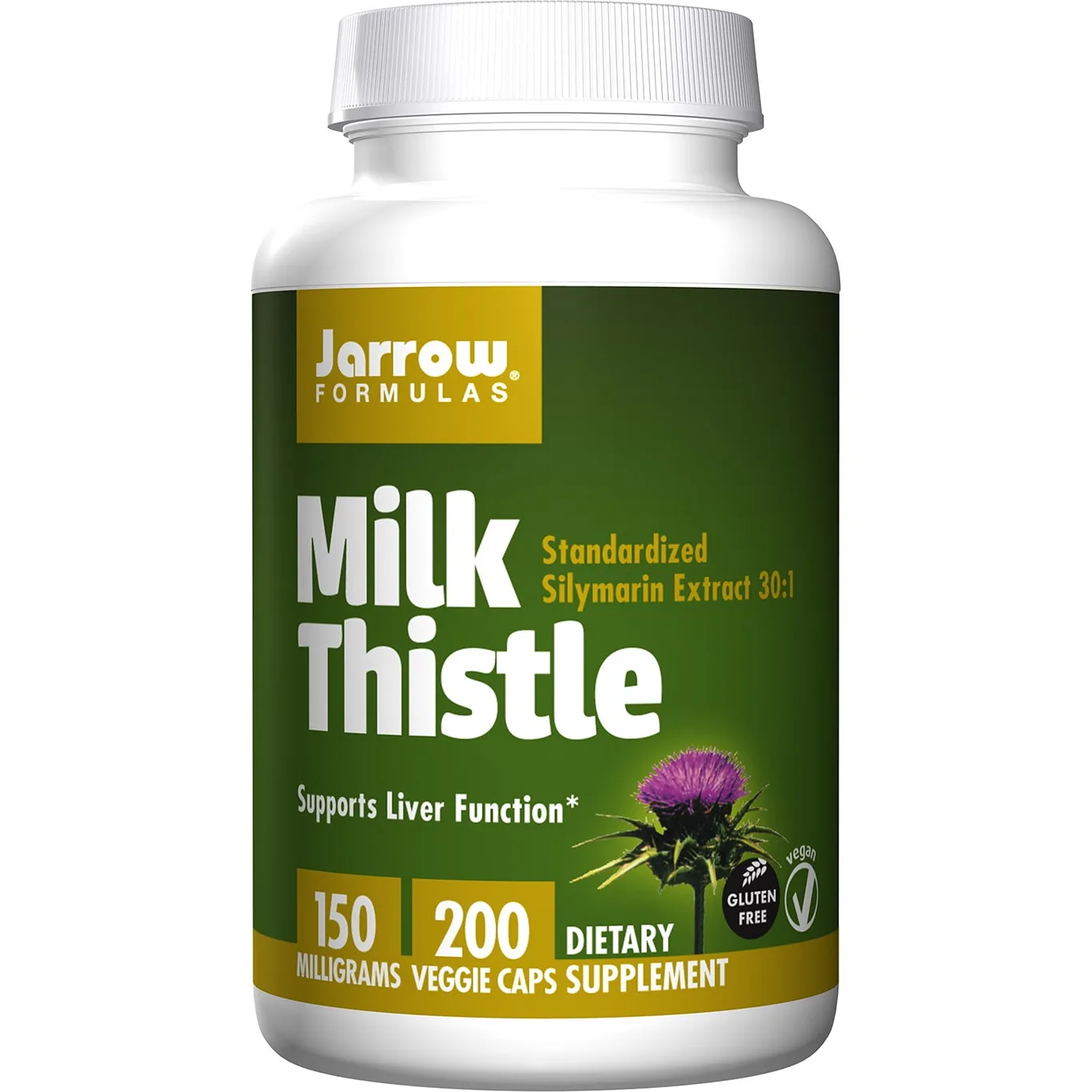 Milk Thistle (Silymarin Marianum) | Promotes Liver Health | 150 mg per Capsule | 200 Veggie Capsules